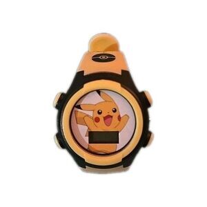Pokemon LCD Kid's Wrist Watch in Yellow Silicone Band Accutime 2022 Lights Up
